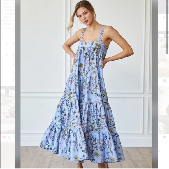 Mi Golondrina Dresses & Skirts - Mi Golondrina - Lila al Florecer Azul sz L